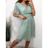 Šaty elegantní společenské krátký rukáv dámské (S/M/L/XL ONE SIZE) ITALSKÁ MÓDA IMPSH2335891V/DR