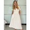 Šaty dlouhé letní krátký rukáv dámské Susana (S/M/L ONE SIZE) ITALSKÁ MÓDA IM425140/DU (Velikost S/M/L, Barva béžová)
