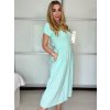 Šaty dlouhé letní krátký rukáv dámské Susana (S/M/L ONE SIZE) ITALSKÁ MÓDA IM425140/DU (Velikost S/M/L, Barva béžová)