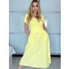 Šaty dlouhé letní krátký rukáv dámské Susana (S/M/L ONE SIZE) ITALSKÁ MÓDA IM425140/DU (Velikost S/M/L, Barva béžová)