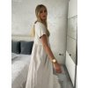 Šaty dlouhé volnočasové letní krátký rukáv dámské CARLA (S/M/L ONE SIZE) ITALSKÁ MÓDA IMSM25191/DR (Velikost S/M/L, Barva béžová)