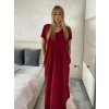 Šaty dlouhé volnočasové letní krátký rukáv dámské CARLA (S/M/L ONE SIZE) ITALSKÁ MÓDA IMSM25191/DR (Velikost S/M/L, Barva béžová)