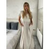 Šaty dlouhé volnočasové letní krátký rukáv dámské CARLA (S/M/L ONE SIZE) ITALSKÁ MÓDA IMSM25191/DR (Velikost S/M/L, Barva béžová)