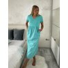 Šaty dlouhé volnočasové letní krátký rukáv dámské CARLA (S/M/L ONE SIZE) ITALSKÁ MÓDA IMSM25191/DR (Velikost S/M/L, Barva béžová)