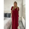 Šaty dlouhé volnočasové letní krátký rukáv dámské CARLA (S/M/L ONE SIZE) ITALSKÁ MÓDA IMSM25191/DR (Velikost S/M/L, Barva béžová)