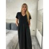 Šaty dlouhé volnočasové letní krátký rukáv dámské CARLA (S/M/L ONE SIZE) ITALSKÁ MÓDA IMSM25191/DR (Velikost S/M/L, Barva béžová)
