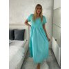 Šaty dlouhé volnočasové letní krátký rukáv dámské CARLA (S/M/L ONE SIZE) ITALSKÁ MÓDA IMSM25191/DR (Velikost S/M/L, Barva béžová)