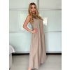 Overal dlouhý elegantní letní bez rukávu dámský VANESA (S/M/L ONE SIZE) ITALSKÁ MÓDA IMWAD25555/DU (Velikost S/M/L, Barva béžová)