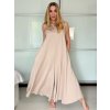 Overal dlouhý elegantní letní bez rukávu dámský VANESA (S/M/L ONE SIZE) ITALSKÁ MÓDA IMWAD25555/DU (Velikost S/M/L, Barva béžová)