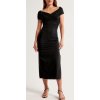 Šaty dlouhé elegantní carmen dámské (S/M ONE SIZE) ITALSKÁ MÓDA IMM24M0150/DR (Velikost S/M, Barva Černá)