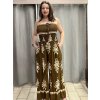Overal dlouhý carmen bez rukávu dámský nadrozměr (44/46/48 ONE SIZE) ITALSKÁ MÓDA IMWEC24060/DUR (Velikost 44/46/48, Barva hnědá)