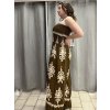 Overal dlouhý carmen bez rukávu dámský nadrozměr (44/46/48 ONE SIZE) ITALSKÁ MÓDA IMWEC24060/DUR (Velikost 44/46/48, Barva hnědá)