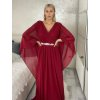Šaty dlouhé společenské elegantní krátký rukáv dámské (S/M/L ONE SIZE) ITALSKÁ MÓDA IMPSH2550410/DU (Velikost M/L, Barva tmavě modrá)