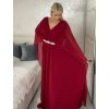 Šaty dlouhé společenské elegantní krátký rukáv dámské (S/M/L ONE SIZE) ITALSKÁ MÓDA IMPSH2550410/DU (Velikost M/L, Barva tmavě modrá)