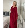Šaty dlouhé společenské elegantní krátký rukáv dámské (S/M/L ONE SIZE) ITALSKÁ MÓDA IMPSH2550410/DU (Velikost M/L, Barva tmavě modrá)
