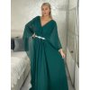 Šaty dlouhé společenské elegantní krátký rukáv dámské (S/M/L ONE SIZE) ITALSKÁ MÓDA IMPSH2550410/DU (Velikost M/L, Barva tmavě modrá)