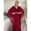 Šaty dlouhé společenské elegantní krátký rukáv dámské (S/M/L ONE SIZE) ITALSKÁ MÓDA IMPSH2550410/DU (Velikost M/L, Barva tmavě modrá)