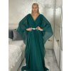 Šaty dlouhé společenské elegantní krátký rukáv dámské (S/M/L ONE SIZE) ITALSKÁ MÓDA IMPSH2550410/DU (Velikost M/L, Barva tmavě modrá)