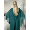 Šaty dlouhé společenské elegantní krátký rukáv dámské (S/M/L ONE SIZE) ITALSKÁ MÓDA IMPSH2550410/DU (Velikost M/L, Barva tmavě modrá)