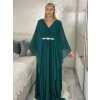 Šaty dlouhé společenské elegantní krátký rukáv dámské (S/M/L ONE SIZE) ITALSKÁ MÓDA IMPSH2550410/DU (Velikost M/L, Barva tmavě modrá)