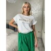 Tričko oversize krátký rukáv dámské PROSECCO  (S/M/L ONE SIZE) ITALSKÁ MÓDA IMD23807/DU (Velikost S/M/L, Barva bílá)