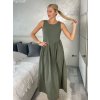 Šaty letní bez rukávu dámské  PAGE (S/M/L ONE SIZE) ITALSKÁ MÓDA IM725020/DU