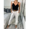 Kalhoty dlouhé s páskem letní dámské BETTY (S/M/L ONE SIZE) ITALSKÁ MÓDA IM725BETTY/DU (Velikost S/M/L, Barva béžová krémová)