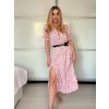 Šaty dlouhé košilové krátký rukáv dámské LIVIA (S/M/L ONE SIZE) ITALSKÁ MÓDA IMWGB24042S-6/DUR (Velikost S/M/L, Barva bílá)