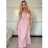 Šaty dlouhé košilové krátký rukáv dámské LIVIA (S/M/L ONE SIZE) ITALSKÁ MÓDA IMWGB24042S-6/DUR (Velikost S/M/L, Barva bílá)