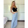 Sukně dlouhá letní riflová s páskem dámská (S/M/L ONE SIZE) ITALSKÁ MÓDA IMWBL25794/DU (Velikost S/M/L, Barva světle modrá)