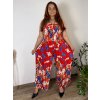 Overal dlouhý carmen dámský nadrozměr (44/46/48 ONE SIZE) ITALSKÁ MÓDA IMWEC24108-1/DU (Velikost 44/46/48, Barva červená)
