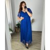 Šaty tylové dlouhé společenské krátký rukáv dámské nadrozměr Veronika (46/48/50/52 one size) ITALSKÁ MÓDA IMPSH243589V/DR (Velikost 50/52, Barva bílá)