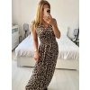 Šaty dlouhé elegantní icecool bez rukávu dámské (S/M L/XL) ITALSKÁ MODA AINUOSI IMB24LEOPARD-1/DU (Velikost L/XL, Barva hnědá leopard)
