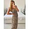Šaty dlouhé elegantní icecool bez rukávu dámské (S/M L/XL) ITALSKÁ MODA AINUOSI IMB24LEOPARD-2/DU (Velikost L/XL, Barva hnědá leopard)