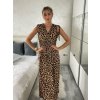 Šaty dlouhé elegantní icecool bez rukávu dámské (S/M L/XL) ITALSKÁ MODA AINUOSI IMB24LEOPARD-2/DU (Velikost L/XL, Barva hnědá leopard)