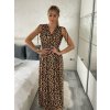 Šaty dlouhé elegantní icecool bez rukávu dámské (S/M L/XL) ITALSKÁ MODA AINUOSI IMB24LEOPARD-2/DU (Velikost L/XL, Barva hnědá leopard)
