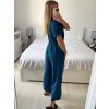 Overal dlouhý elegantní krátký rukáv dámský (S/M ONE SIZE) ITALSKÁ MÓDA IMWD24386/DU (Velikost S/M/L, Barva béžová)