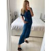 Overal dlouhý elegantní krátký rukáv dámský (S/M ONE SIZE) ITALSKÁ MÓDA IMWD24386/DU (Velikost S/M/L, Barva béžová)
