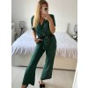 Overal dlouhý elegantní krátký rukáv dámský (S/M ONE SIZE) ITALSKÁ MÓDA IMWD24386/DU (Velikost S/M/L, Barva béžová)