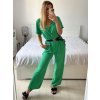 Overal dlouhý elegantní krátký rukáv dámský (S/M ONE SIZE) ITALSKÁ MÓDA IMWD24386/DU (Velikost S/M/L, Barva béžová)