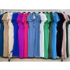 Overal dlouhý elegantní krátký rukáv dámský (S/M ONE SIZE) ITALSKÁ MÓDA IMWD24386/DU (Velikost S/M/L, Barva béžová)
