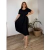 Šaty krátký rukáv dámské nadrozměr JULIE (48/50/52 ONE SIZE) ITALSKÁ MÓDA IMSM25JULIE/DU (Velikost 48/50/52, Barva Černá)