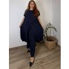 Komplet elegantní krátký rukáv dámské nadrozměr JASMINA (50/52/54 ONE SIZE) ITALSKÁ MÓDA IM425311/DUR (Velikost 50/52/54, Barva Černá)