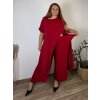 Komplet elegantní krátký rukáv dámské nadrozměr JASMINA (50/52/54 ONE SIZE) ITALSKÁ MÓDA IM425311/DUR (Velikost 50/52/54, Barva Černá)