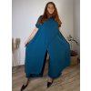 Komplet elegantní krátký rukáv dámské nadrozměr JASMINA (50/52/54 ONE SIZE) ITALSKÁ MÓDA IM425311/DUR (Velikost 50/52/54, Barva Černá)