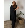 Komplet elegantní krátký rukáv dámské nadrozměr JASMINA (50/52/54 ONE SIZE) ITALSKÁ MÓDA IM425311/DUR (Velikost 50/52/54, Barva Černá)