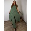 Komplet elegantní krátký rukáv dámské nadrozměr JASMINA (50/52/54 ONE SIZE) ITALSKÁ MÓDA IM425311/DUR (Velikost 50/52/54, Barva Černá)