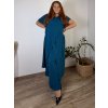 Komplet elegantní krátký rukáv dámské nadrozměr JASMINA (50/52/54 ONE SIZE) ITALSKÁ MÓDA IM425311/DUR (Velikost 50/52/54, Barva Černá)