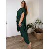 Komplet elegantní krátký rukáv dámské nadrozměr JASMINA (50/52/54 ONE SIZE) ITALSKÁ MÓDA IM425311/DUR (Velikost 50/52/54, Barva Černá)
