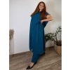 Komplet elegantní krátký rukáv dámské nadrozměr JASMINA (50/52/54 ONE SIZE) ITALSKÁ MÓDA IM425311/DUR (Velikost 50/52/54, Barva Černá)